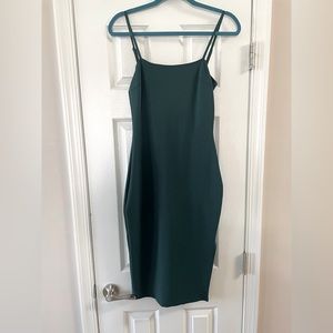 Lulus Paulina Forest Green Bodycon Midi Dress - Size Small